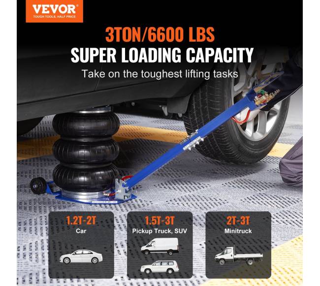 Oro domkratas, 3 tonų, pakelia iki 45 cm1