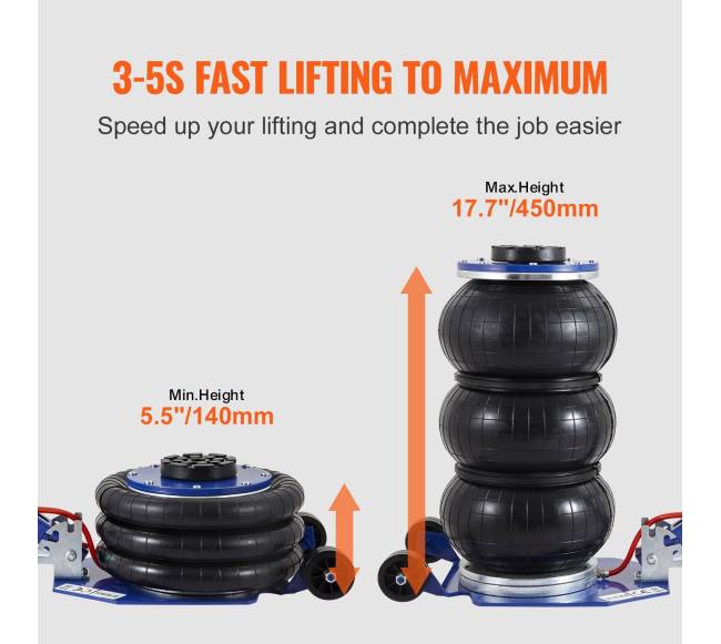 Oro domkratas, 3 tonų, pakelia iki 45 cm2