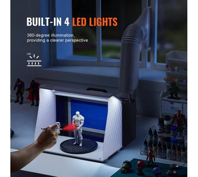 Nešiojama aerografo purškimo kabina su dvigubais ventiliatoriais3