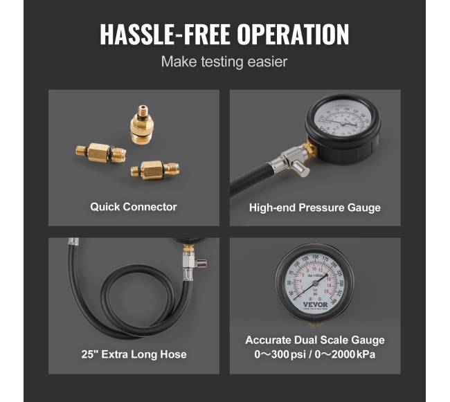 Automobilio cilindrų kompresijos matuoklis, 9 vnt.3