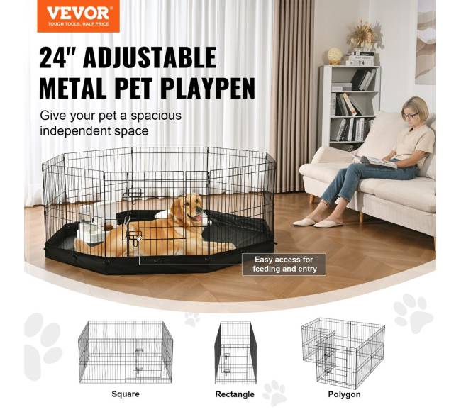 Šunų maniežas, 8 panelių metalinis maniežas1