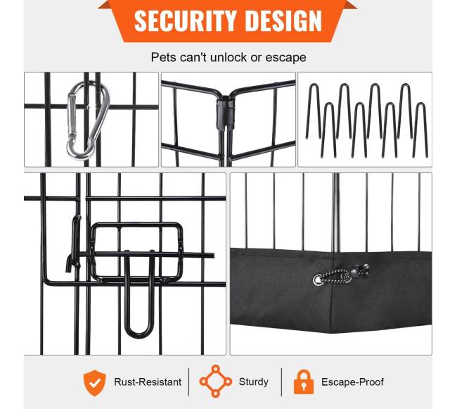Šunų maniežas, 8 panelių metalinis maniežas2