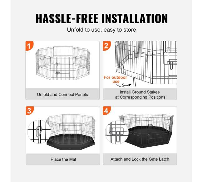 Šunų maniežas, 8 panelių metalinis maniežas4