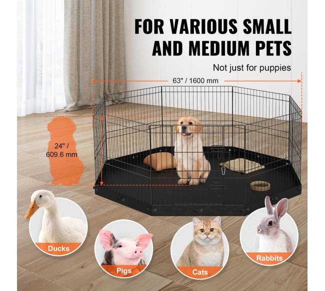 Šunų maniežas, 8 panelių metalinis maniežas5