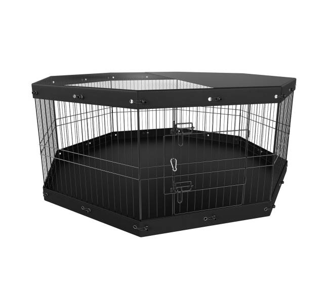 Šunų maniežas, 8 panelės su viršutine danga ir kilimėliu0