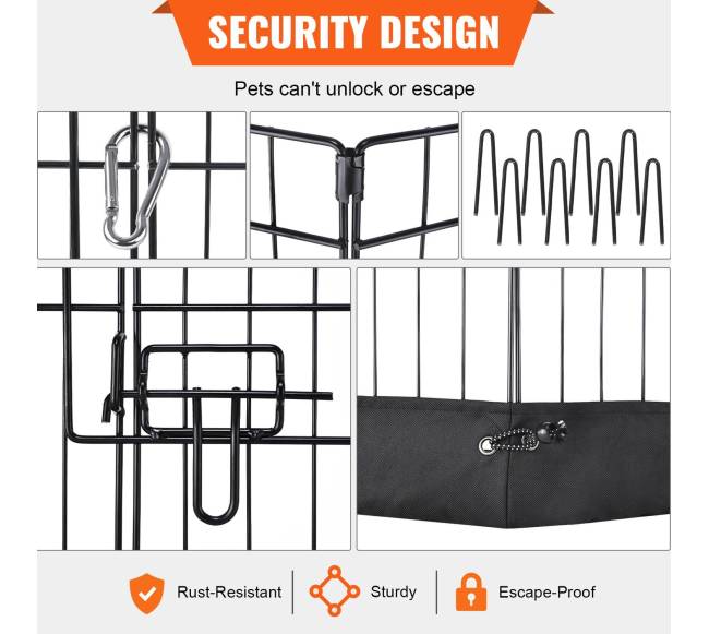 Šunų maniežas, 8 panelės su viršutine danga ir kilimėliu2