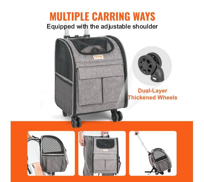 Katės pervežimo krepšys su ratukais2