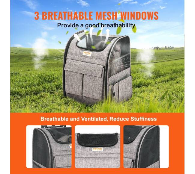 Katės pervežimo krepšys su ratukais3