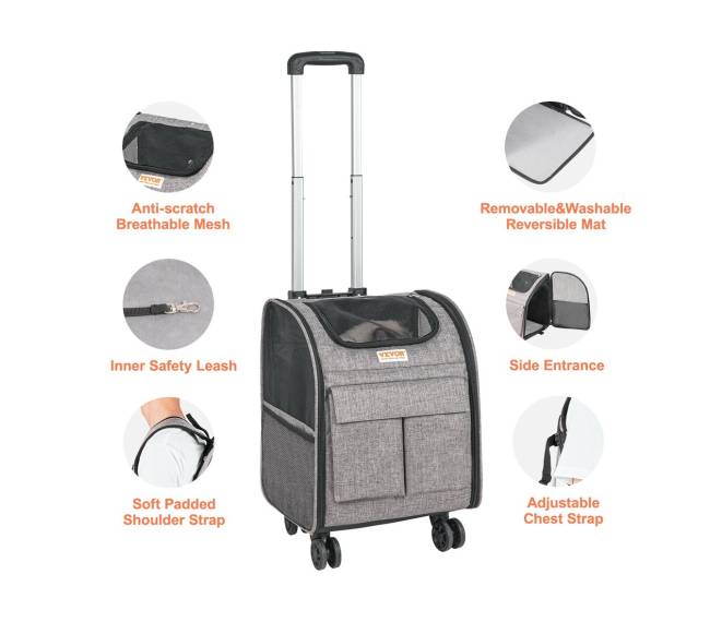 Katės pervežimo krepšys su ratukais6