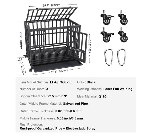 Neperlaužiama šunų dėžė su rato užraktais6