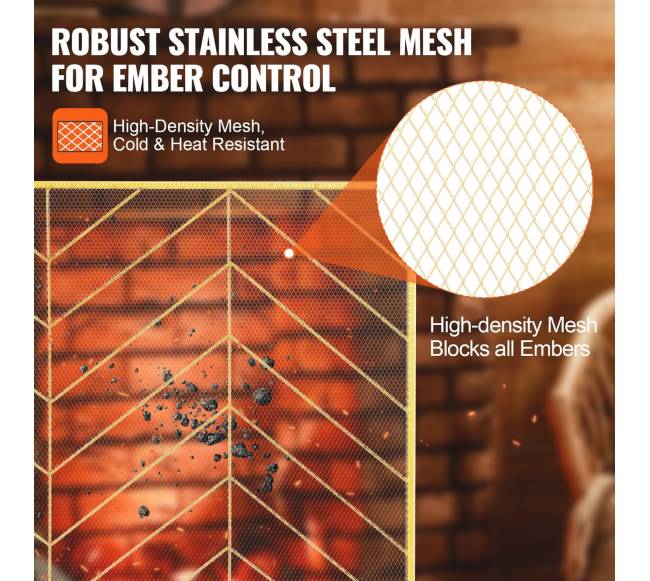 Vieno panelio židinio ekranas iš tvirto tinklo3