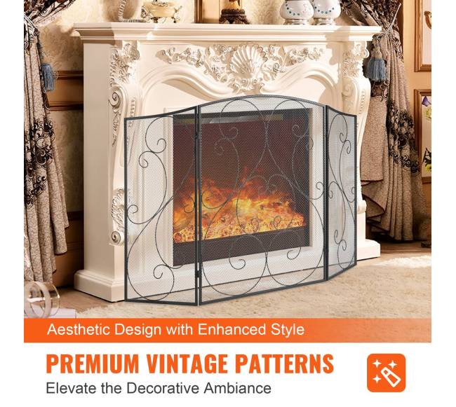 ugniasienės ekranas 3 dalių, tvirtas metalinis tinklas3