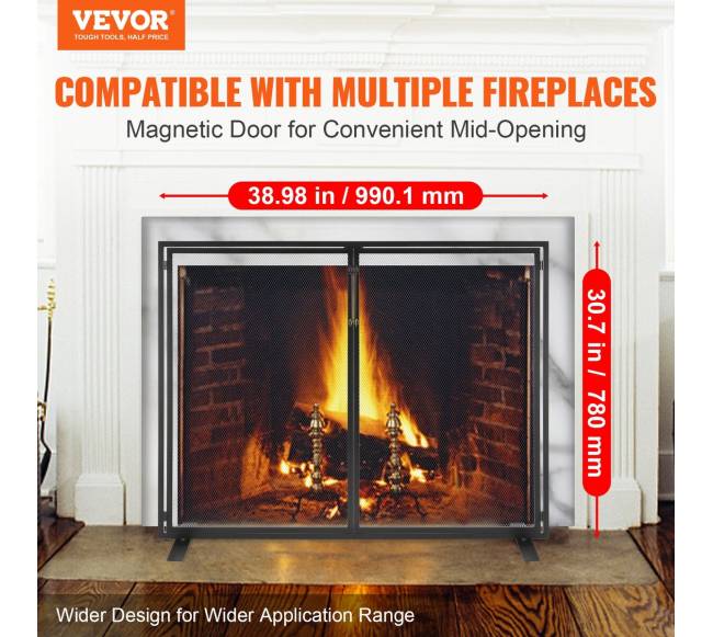 Židinio ekranas vienos dalies su durelėmis1