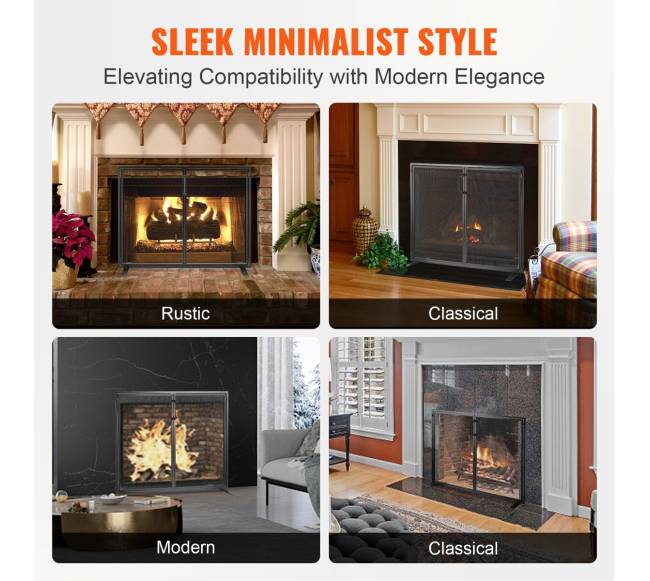 Židinio ekranas vienos dalies su durelėmis2