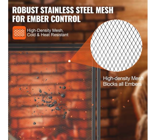 Židinio ekranas vienos dalies su durelėmis3