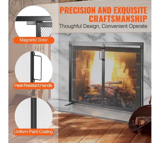 Židinio ekranas vienos dalies su durelėmis5