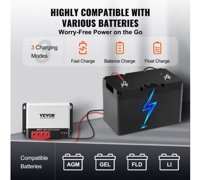 MPPT saulės energijos valdiklis 50A su Bluetooth2