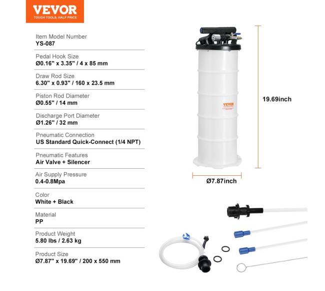 Skysčių ištraukimo pompa 6,5 litro6