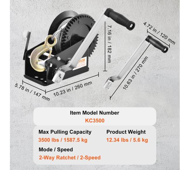 Rankinis gervė 1587 kg, priekabai arba valtims6