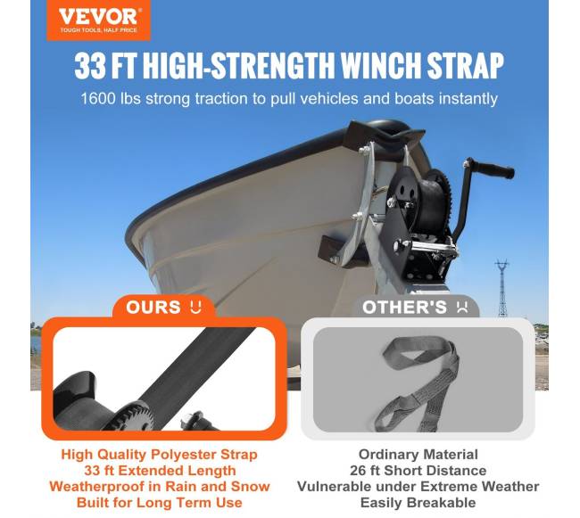 Rankinis gervė 725 kg su diržu ir skriemuliu1