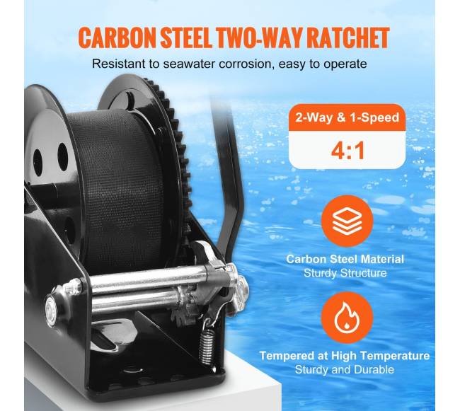 Rankinis gervė 725 kg su diržu ir skriemuliu2