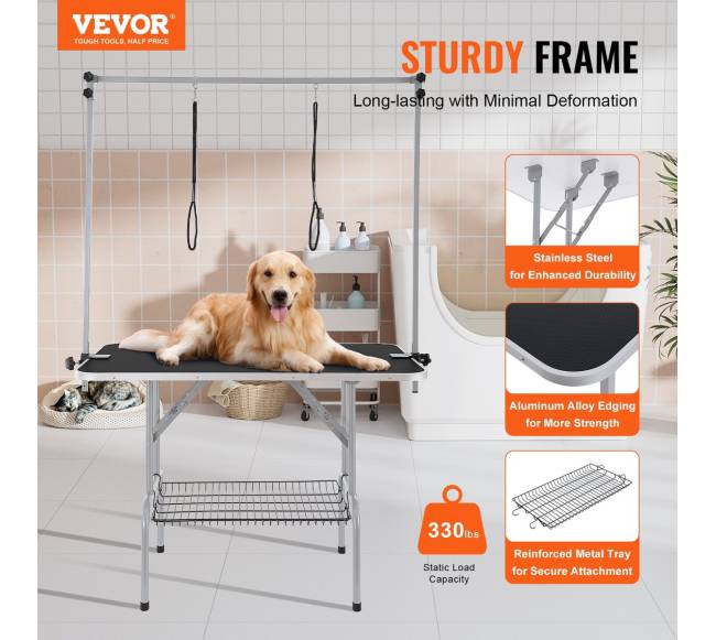 Šunų kirpimo stalas su dviem laikikliais1