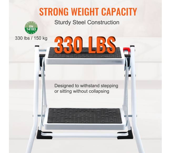 Dviejų pakopų kopėčios, 150 kg talpa2