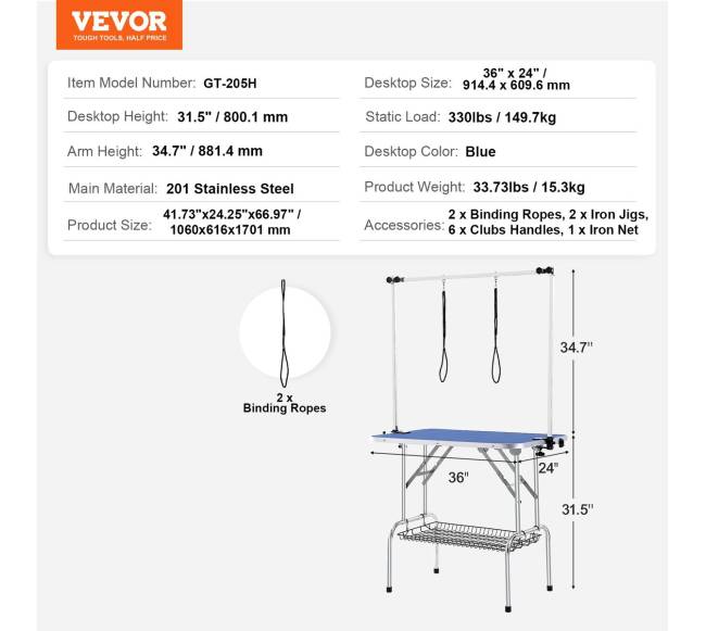Šunų priežiūros stalas su dviem spaustukais6