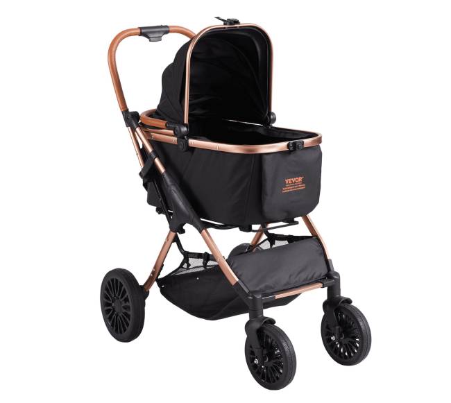 Šunų vežimėlis su keturiais ratais ir stabdžiais9