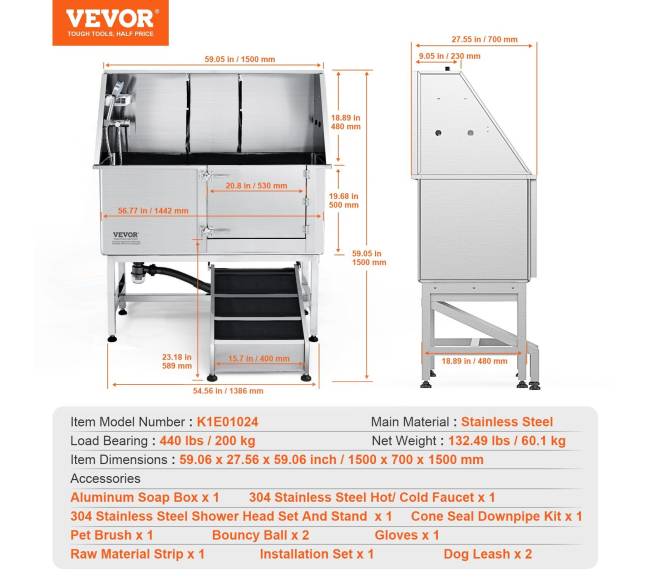 1.57 m augintinio vonia su rampa6