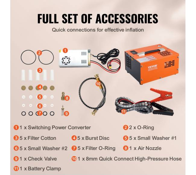 PCP oro kompresorius 4500 PSI išorinis keitiklis5