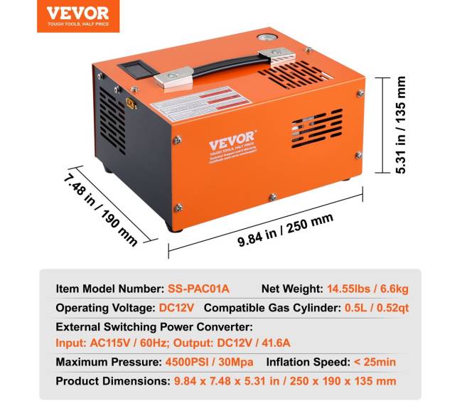 PCP oro kompresorius 4500 PSI išorinis keitiklis6