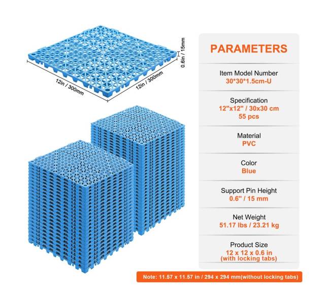 Modulinės tarpusavyje sujungiančios drenažo kilimėliai, mėlyni6