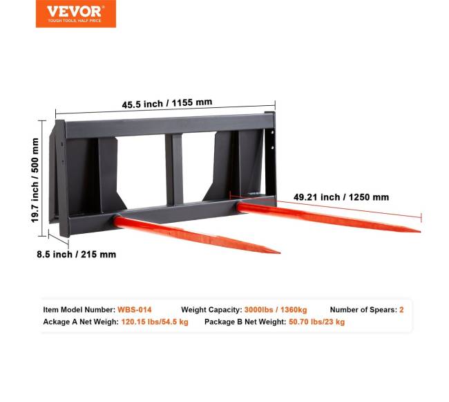 49" šieno smaigalys, šakės traktoriaus priedas6