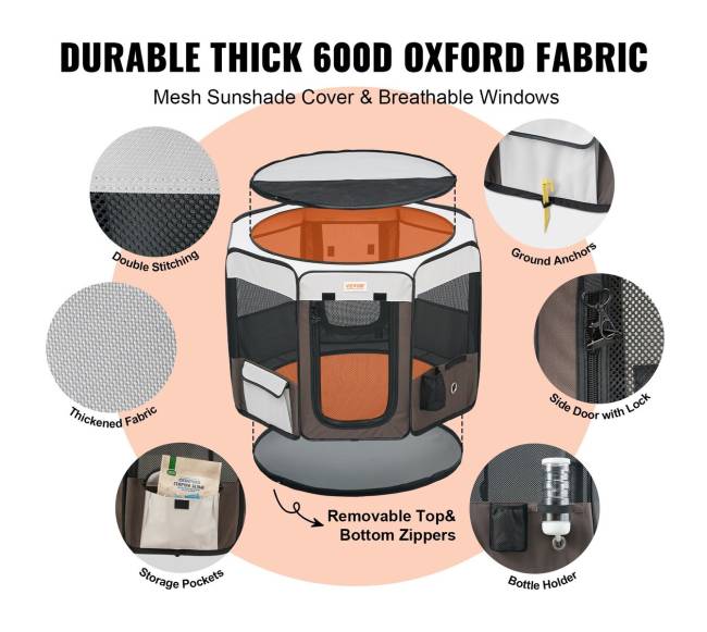 Sulankstomas augintinių maniežas, 91 cm2