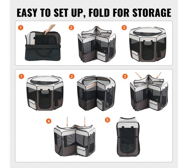 Sulankstomas augintinių maniežas, 91 cm5