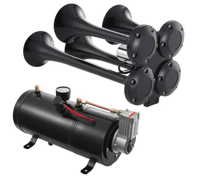 Traukinio signalų komplektas 4 trimitai su kompresoriumi9