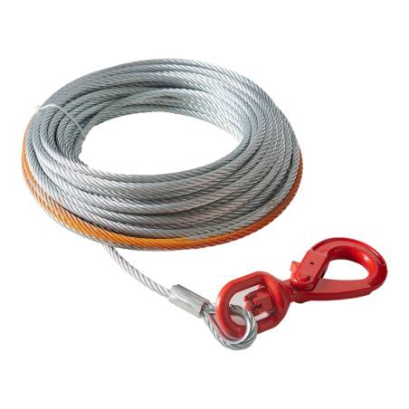 Cinkuota plieninė gervės virvė 9.5mm x 15.2m0