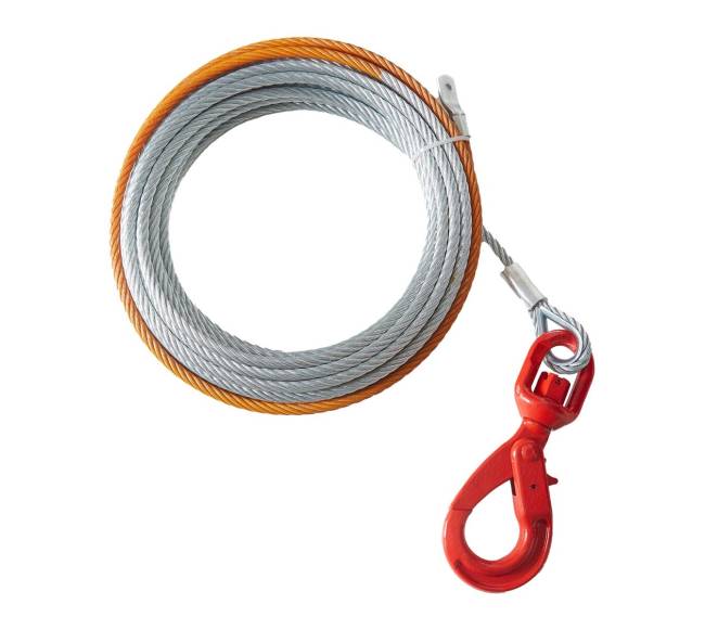 Cinkuota plieninė gervės virvė 9.5mm x 15.2m8