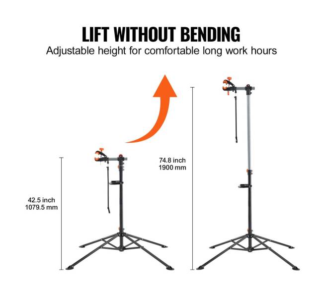 Dviračių remonto stovas, reguliuojamas aukštis2