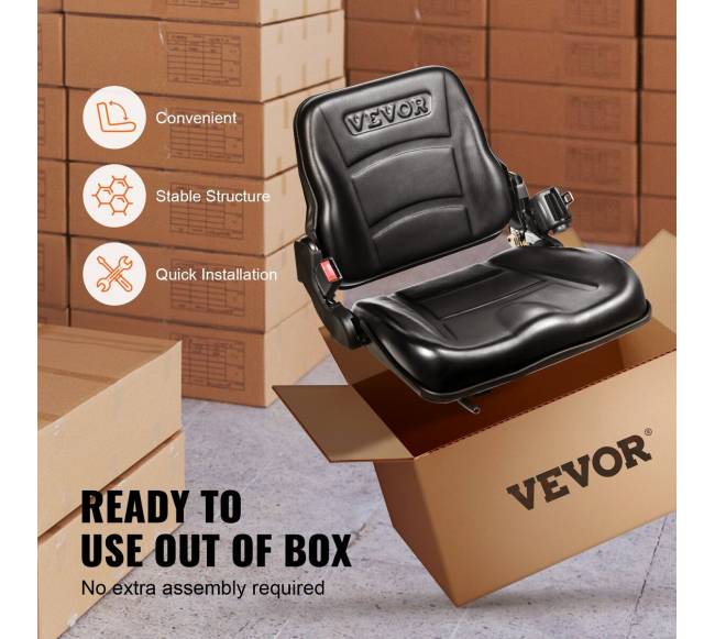 Universalus šakinio krautuvo sėdynė su reguliuojama nugaros atrama5