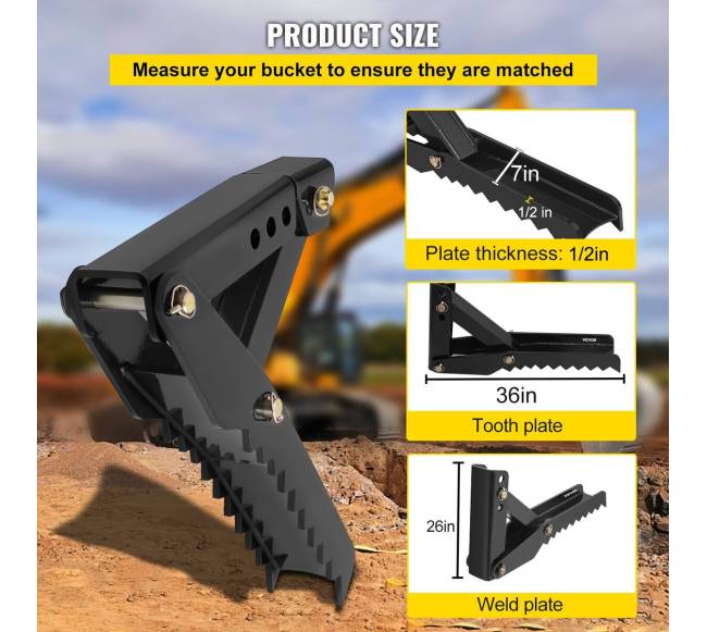 Reguliuojami ekskavatoriaus suspaudimo antgaliai 91 cm2