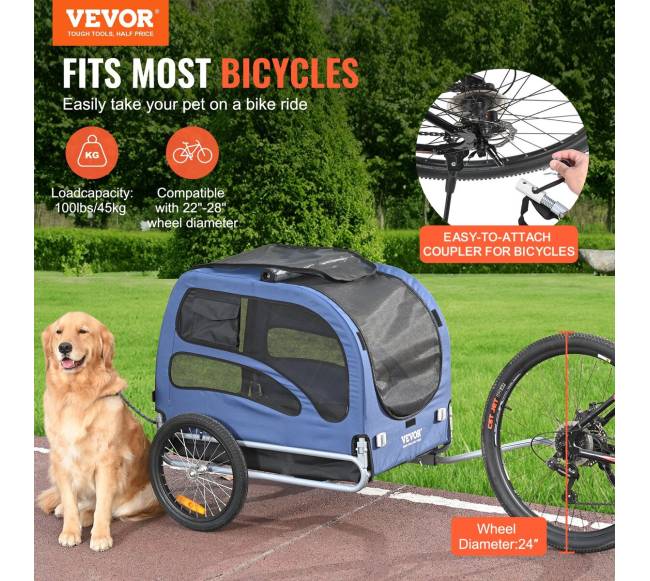 Šuns vežimėlis dviračiui iki 45 kg1