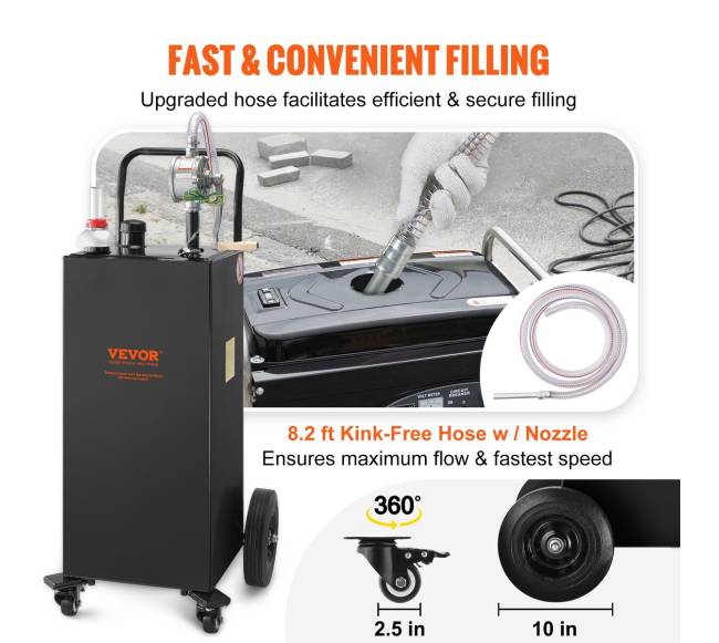 kuro talpykla su rankiniu siurbliu 132 litrai 4 ratai5