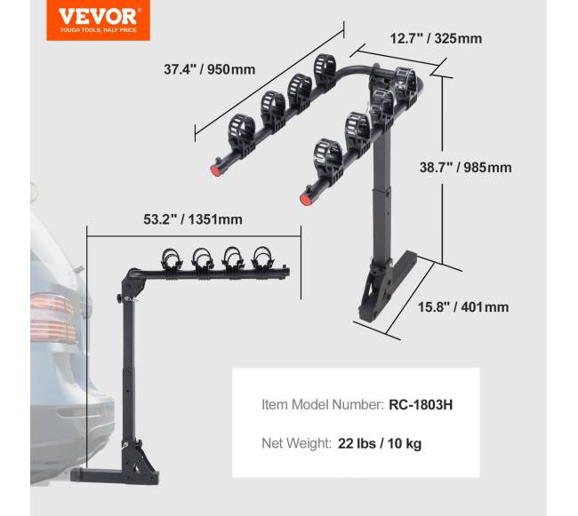 Dviračių laikiklis tvirtinamas prie kablys 2 col.6