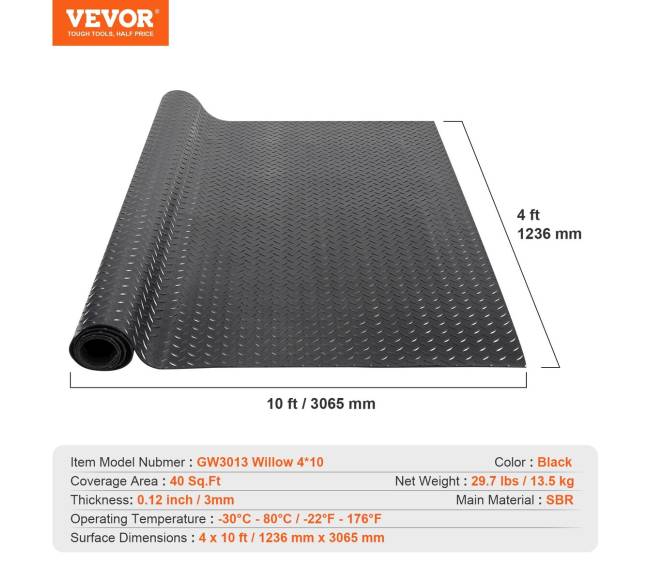 Diamond tipo guminė grindų danga, 3 mm, juoda6