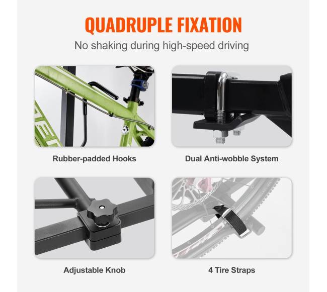 Dviračių laikiklis kabliui, 2 dviračiams, 72 kg2