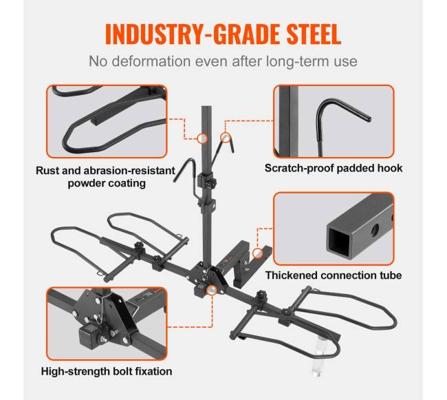 Dviračių laikiklis kabliui, 2 dviračiams, 72 kg5