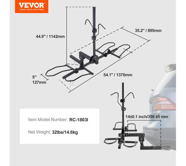 Dviračių laikiklis kabliui, 2 dviračiams, 72 kg6