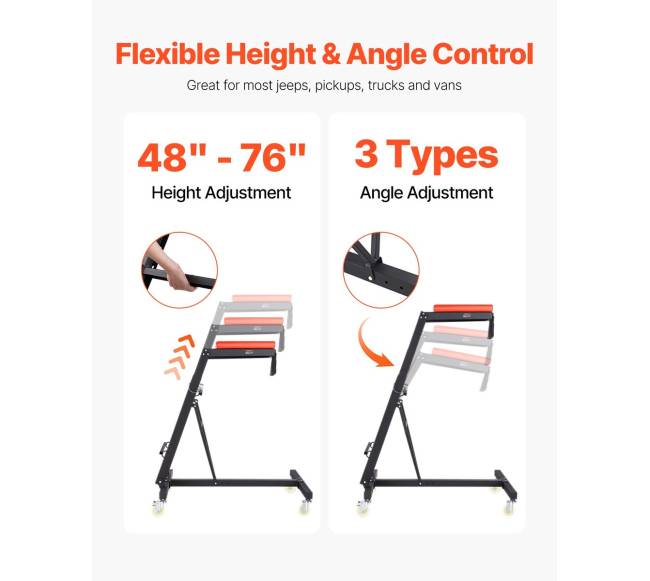 Automobilių ropojimo platforma su reguliuojamu aukščiu2